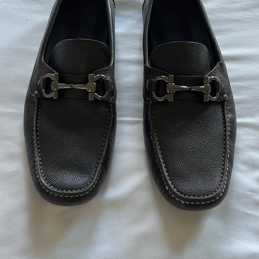 Men's Salvatore Ferragamo Brown Leather Slip-Ons